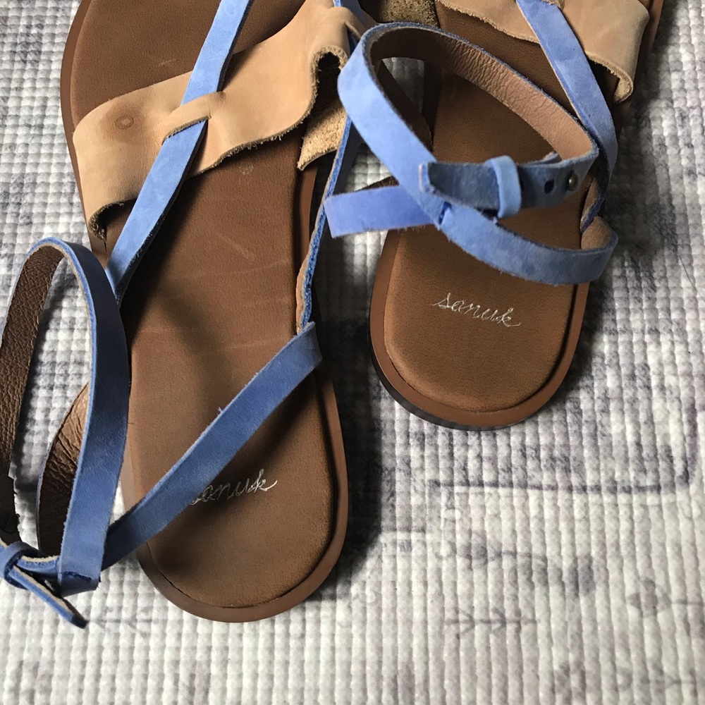 Sanuk Strappy Leather Sandals - Picture 3 of 8